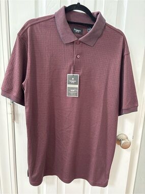 Haggar Men's Short Sleeve Polo in Maroon
